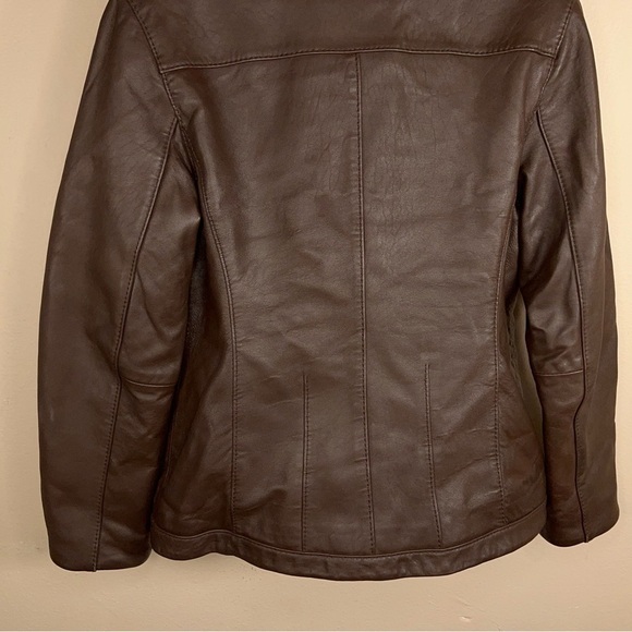 SMALL VINTAGE 90s LAMBSKIN LEATHER JACKET LIZ CLAIBORNE BUTTON CLOSURE - Picture 8 of 12